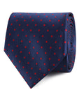 Navy on Red Mini Pin Dots Necktie