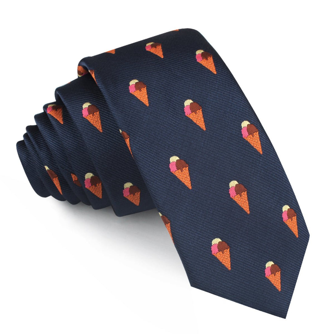 Neapolitan Ice Cream Cone Skinny Tie