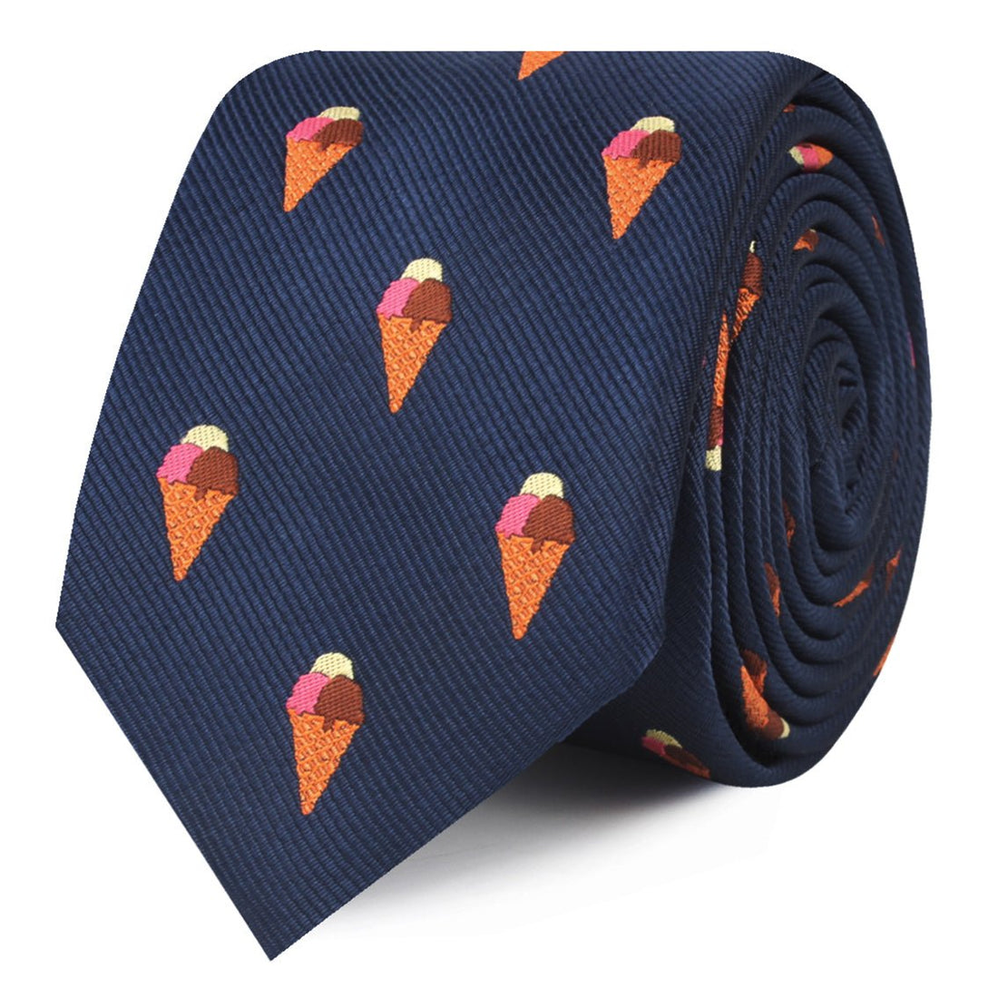 Neapolitan Ice Cream Cone Skinny Ties