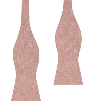 New York Dusty Nude Pink Linen Self Bow Tie