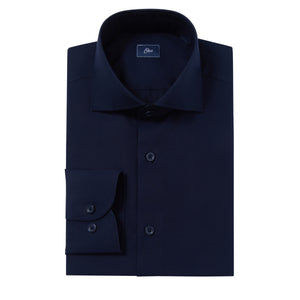 Newhouse Navy Poplin Non-Iron Shirt