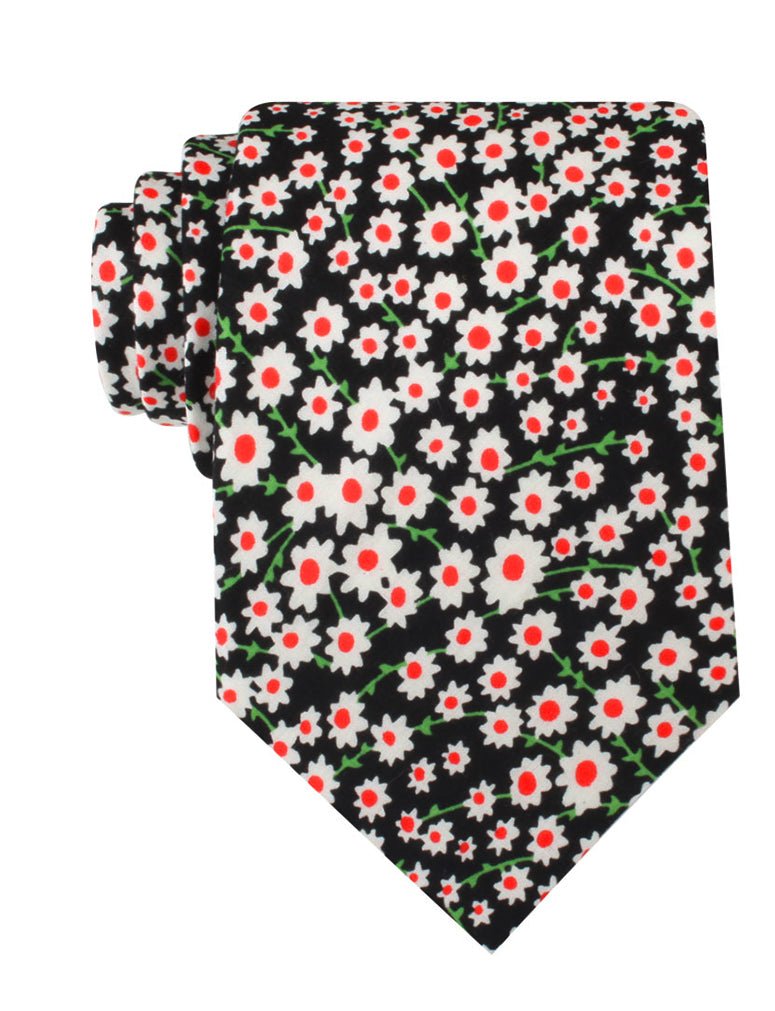 Nong Nooch White Flower Necktie