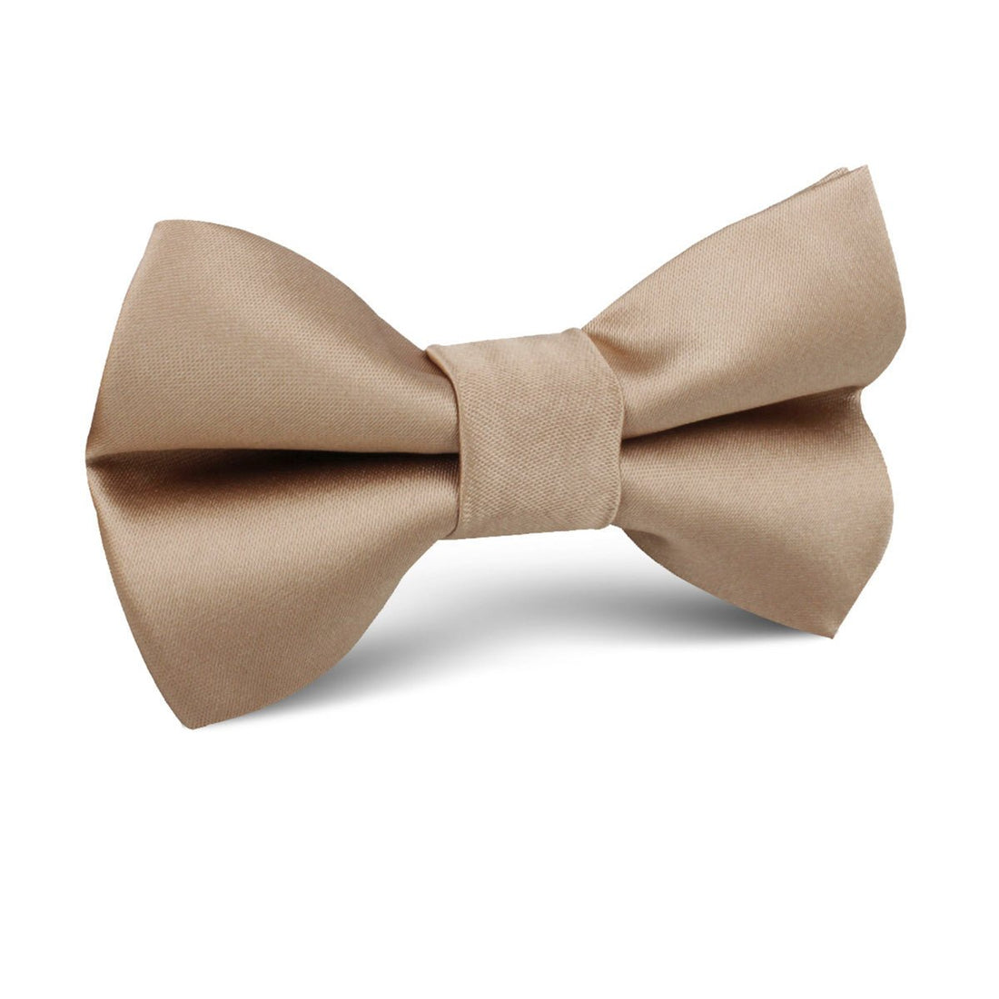 Nude Brown Satin Kids Bow Tie