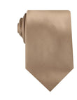 Nude Brown Satin Necktie