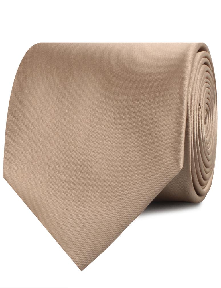 Nude Brown Satin Neckties