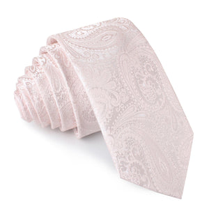 Nude Pink Paisley Skinny Tie