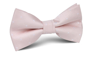 Nude Pink Polka Dots Bow Tie