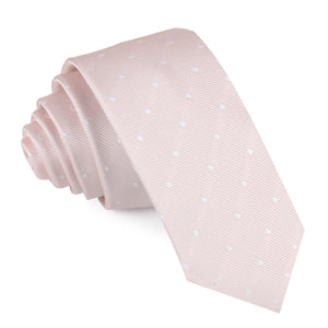 Nude Pink Polka Dots Skinny Tie