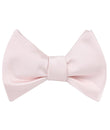 Nude Pink Satin Self Tie Bow Tie