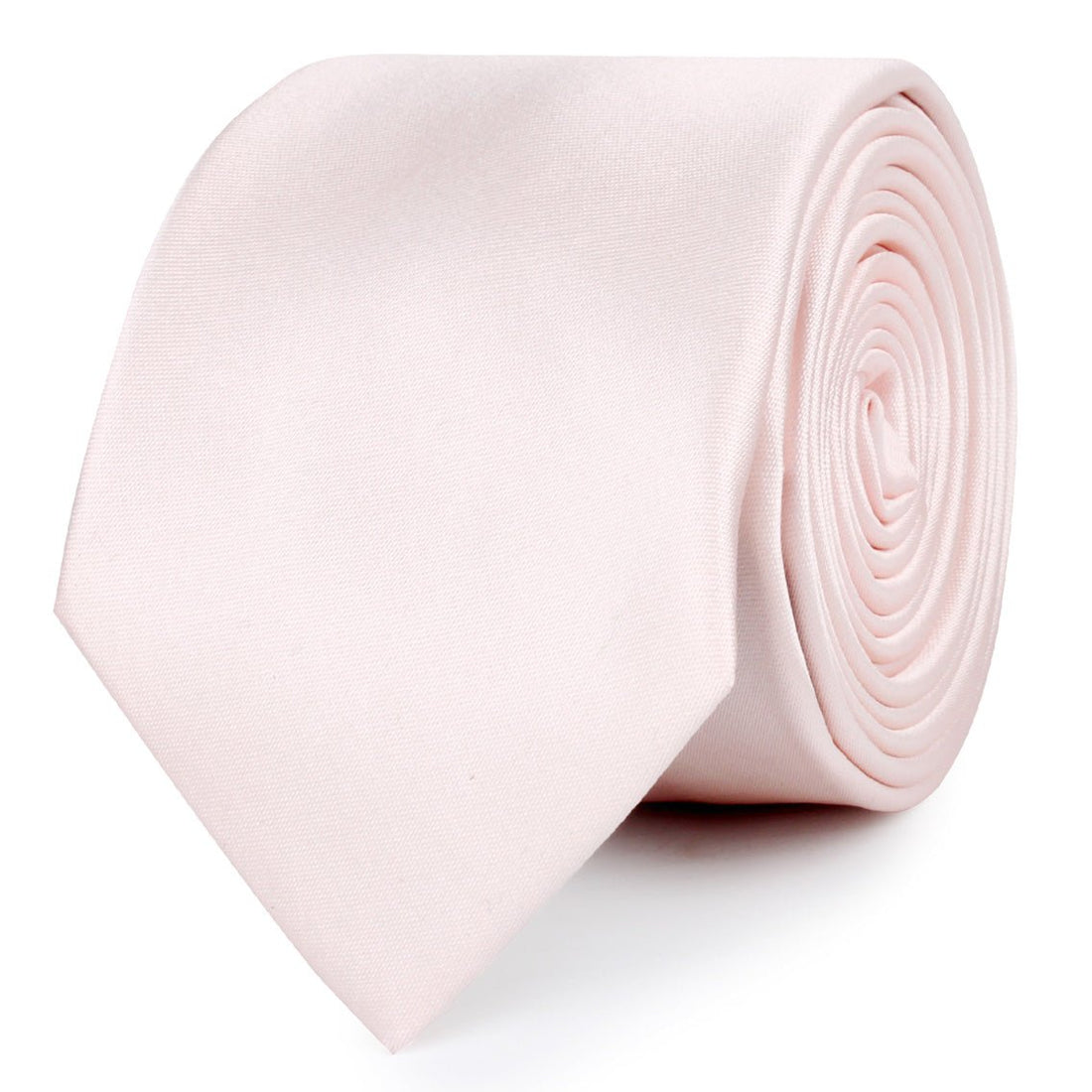 Nude Pink Satin Skinny Ties