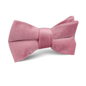 Nude Pink Velvet Kids Bow Tie