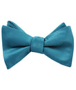 Oasis Teal Satin Self Tied Bow Tie