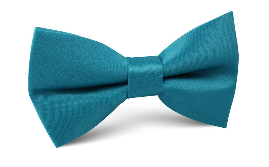 Oasis Teal Satin Bow Tie