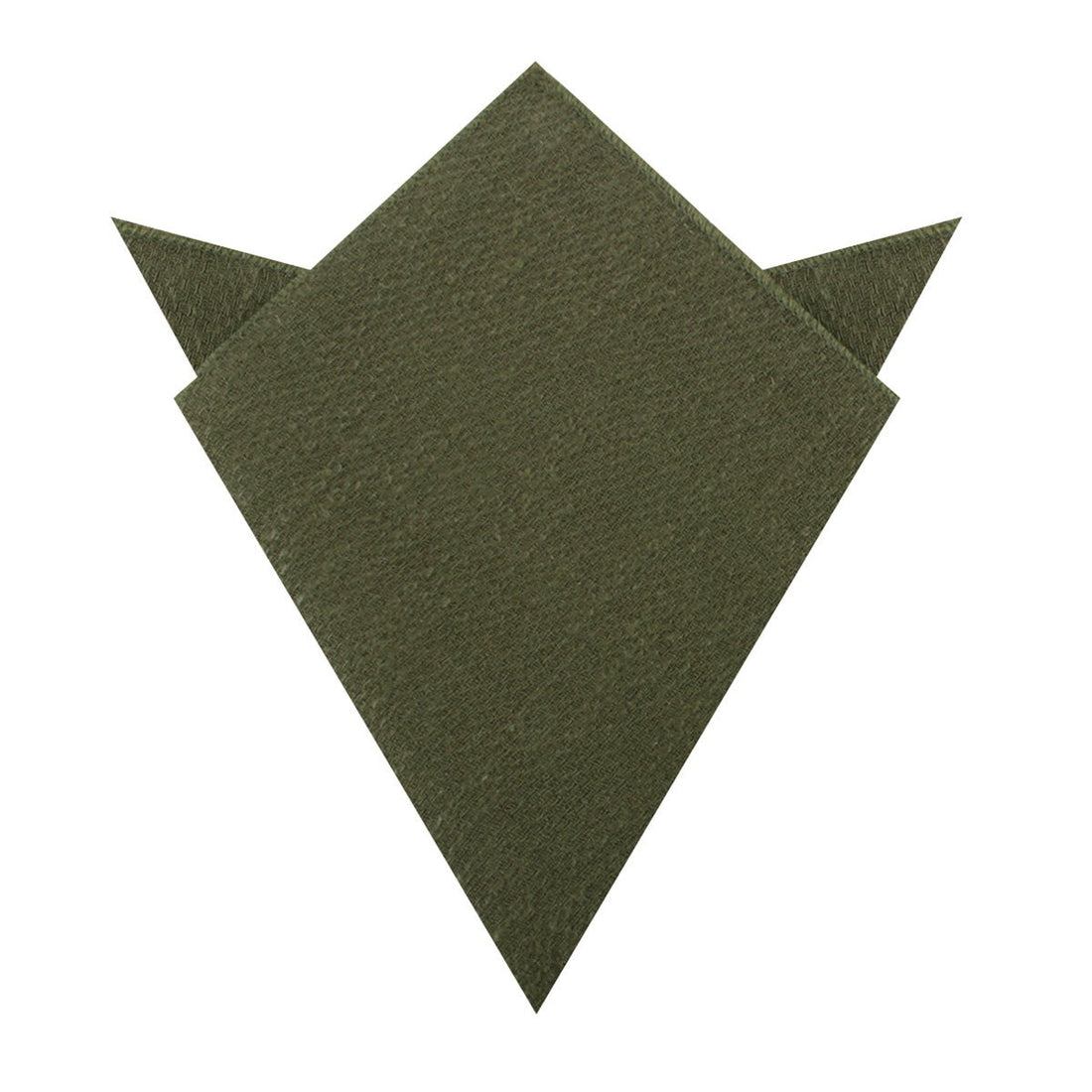 Olive Green Coarse Linen Pocket Square