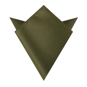 Olive Green Satin Pocket Square