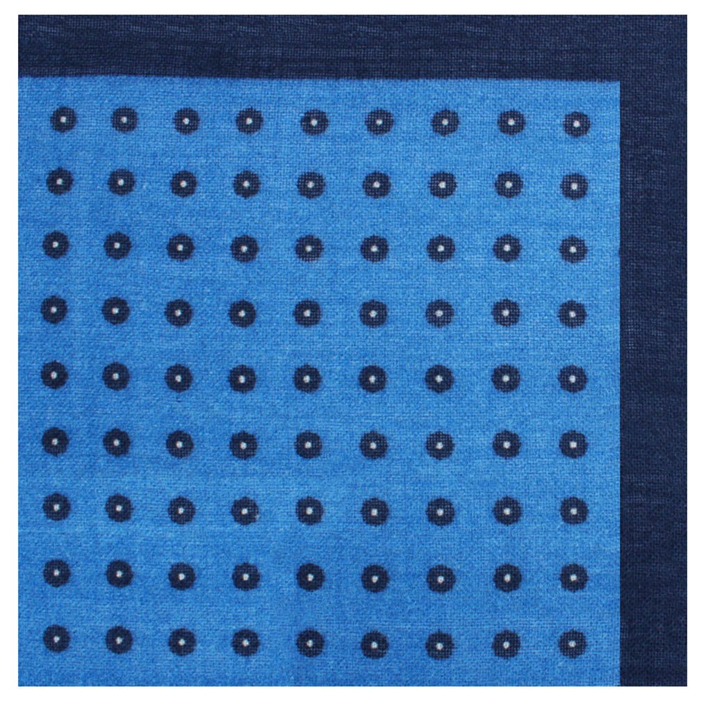 One-Speed Blue Wool Pocket Square Fold