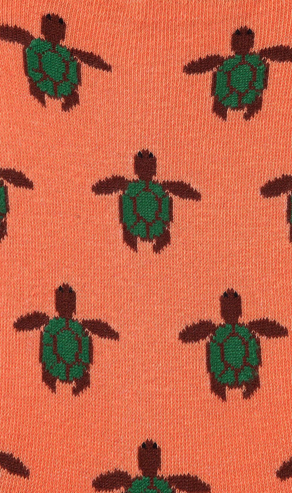 Orange Turtle Low Cut Socks Pattern Fabric