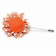 Orange Polka Dot Mens Lapel Flowers