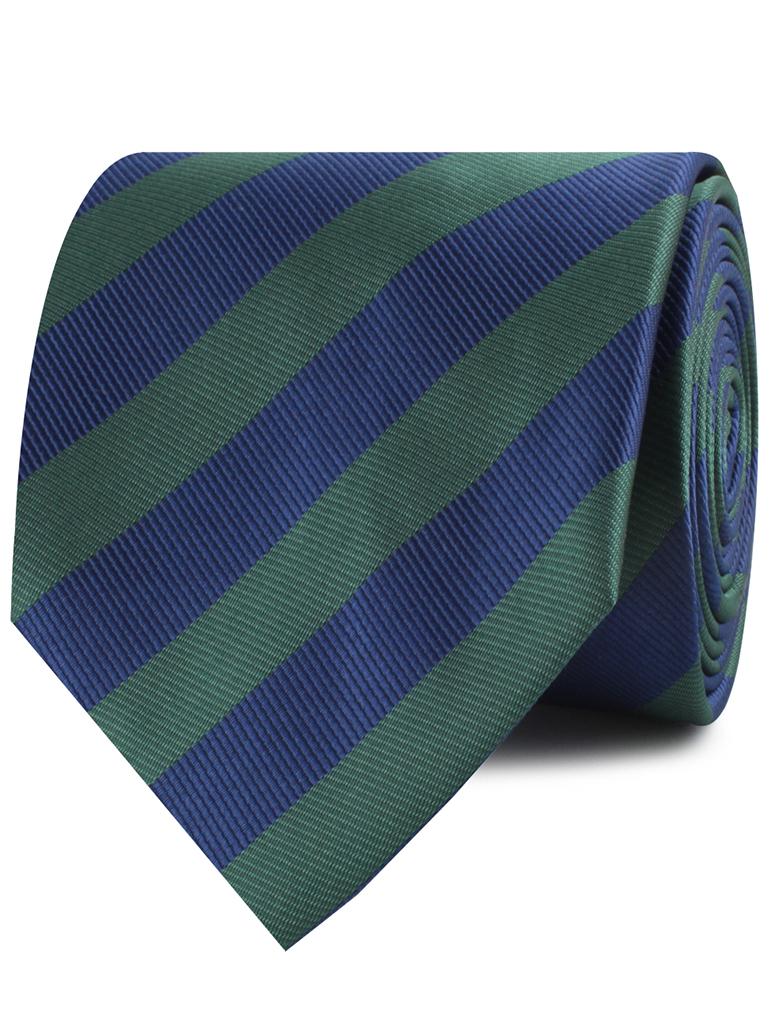 Oxford Blue & Dark Green Striped Neckties