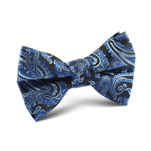 Paisley Black and Blue Kids Bow Tie