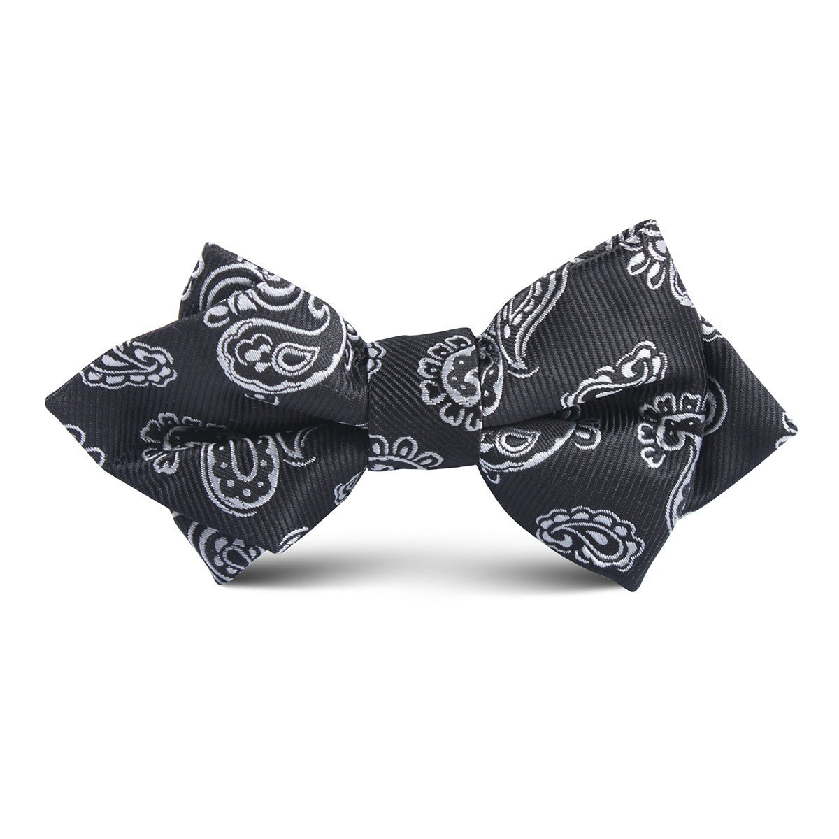 Paisley Coal Black Kids Diamond Bow Tie