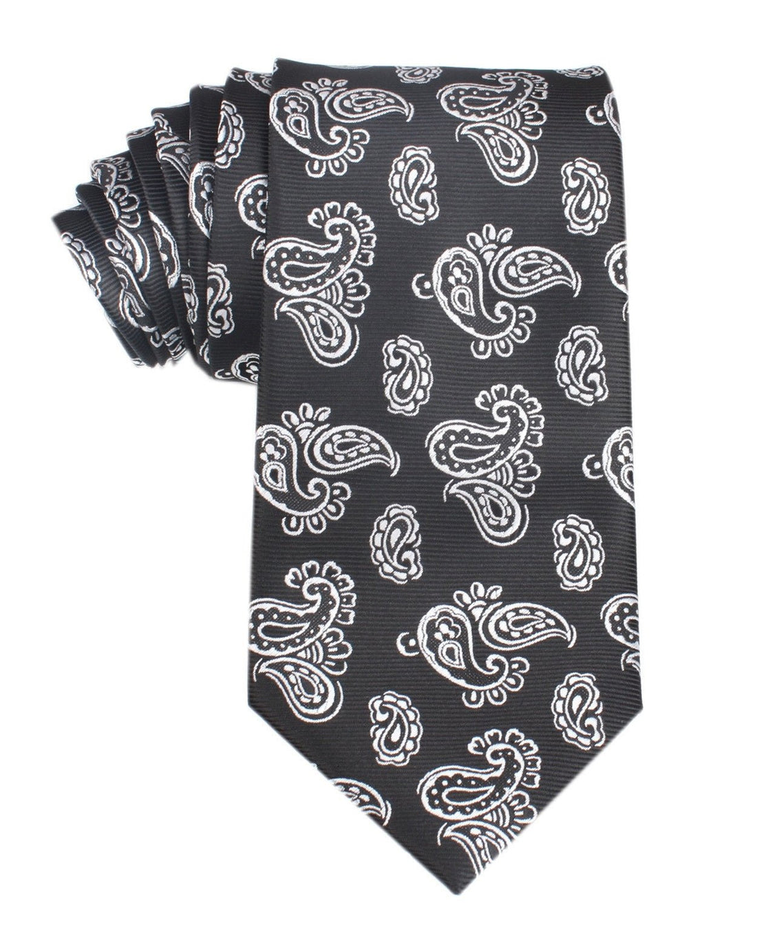 Paisley Coal Black Necktie