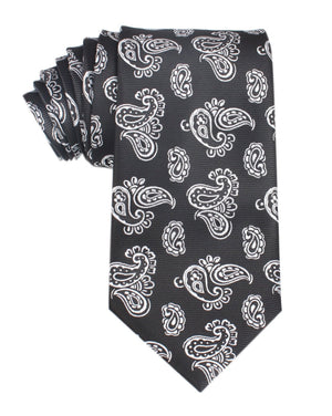 Paisley Coal Black Necktie