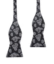 Paisley Coal Black Self Tie Bow Tie