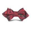 Paisley Red & Black Kids Diamond Bow Tie