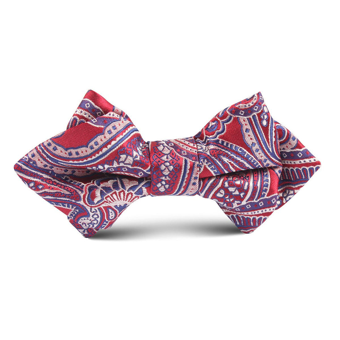 Paisley Red Kids Diamond Bow Tie