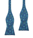 Paisley Sea Blue Bow Tie Untied