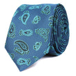 Paisley Sea Blue Skinny Tie OTAA roll