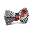 Palid Grey Gingham Cotton Polka Dot Kids Bow Tie