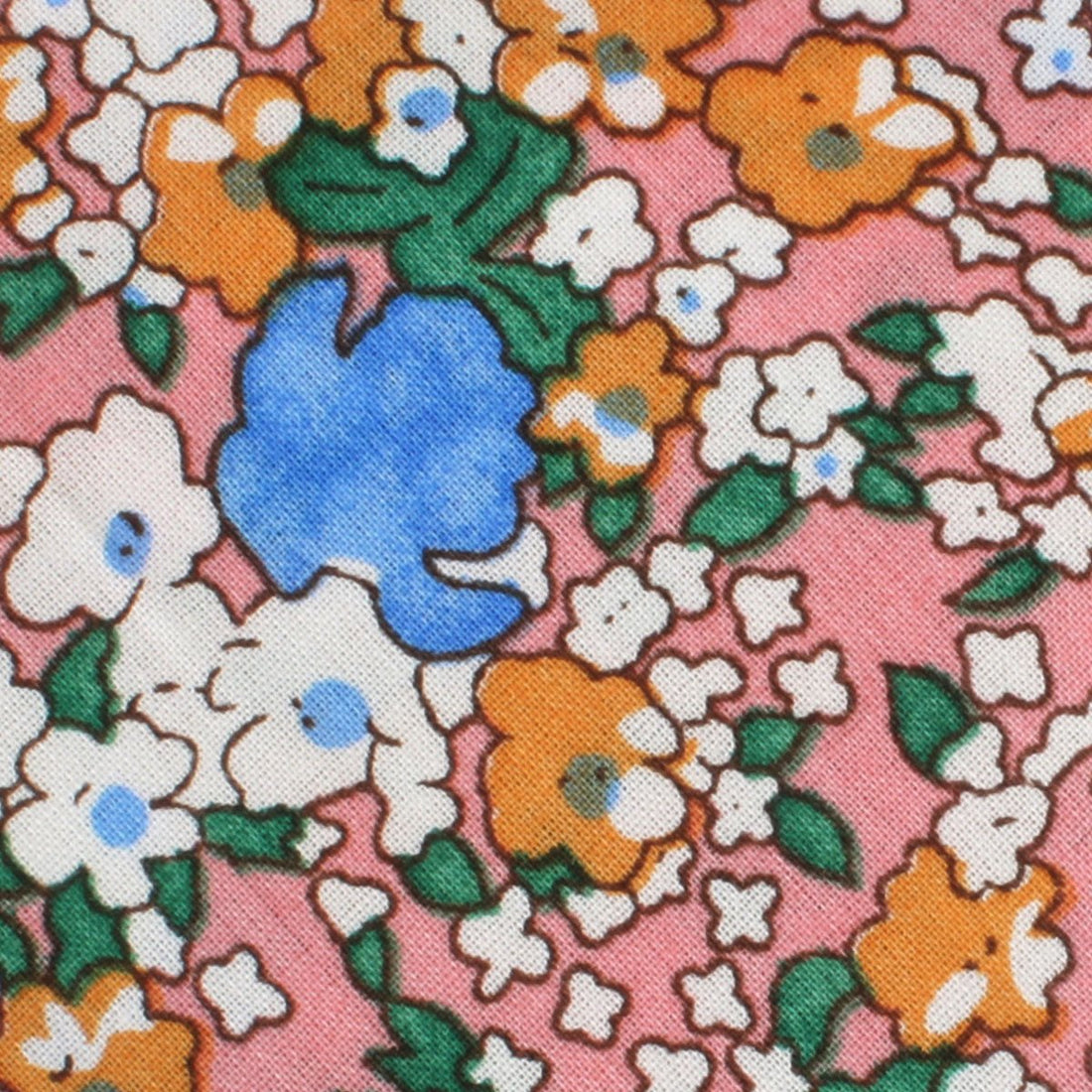 Panama Pink Floral Pocket Square Fabric