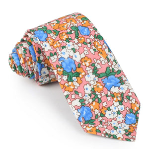 Panama Pink Floral Skinny Tie