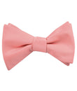 Parfait Coral Satin Self Tied Bow Tie