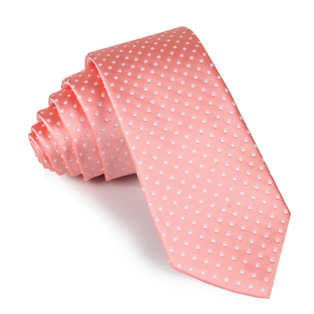 Peach Mini Polka Dots Skinny Tie