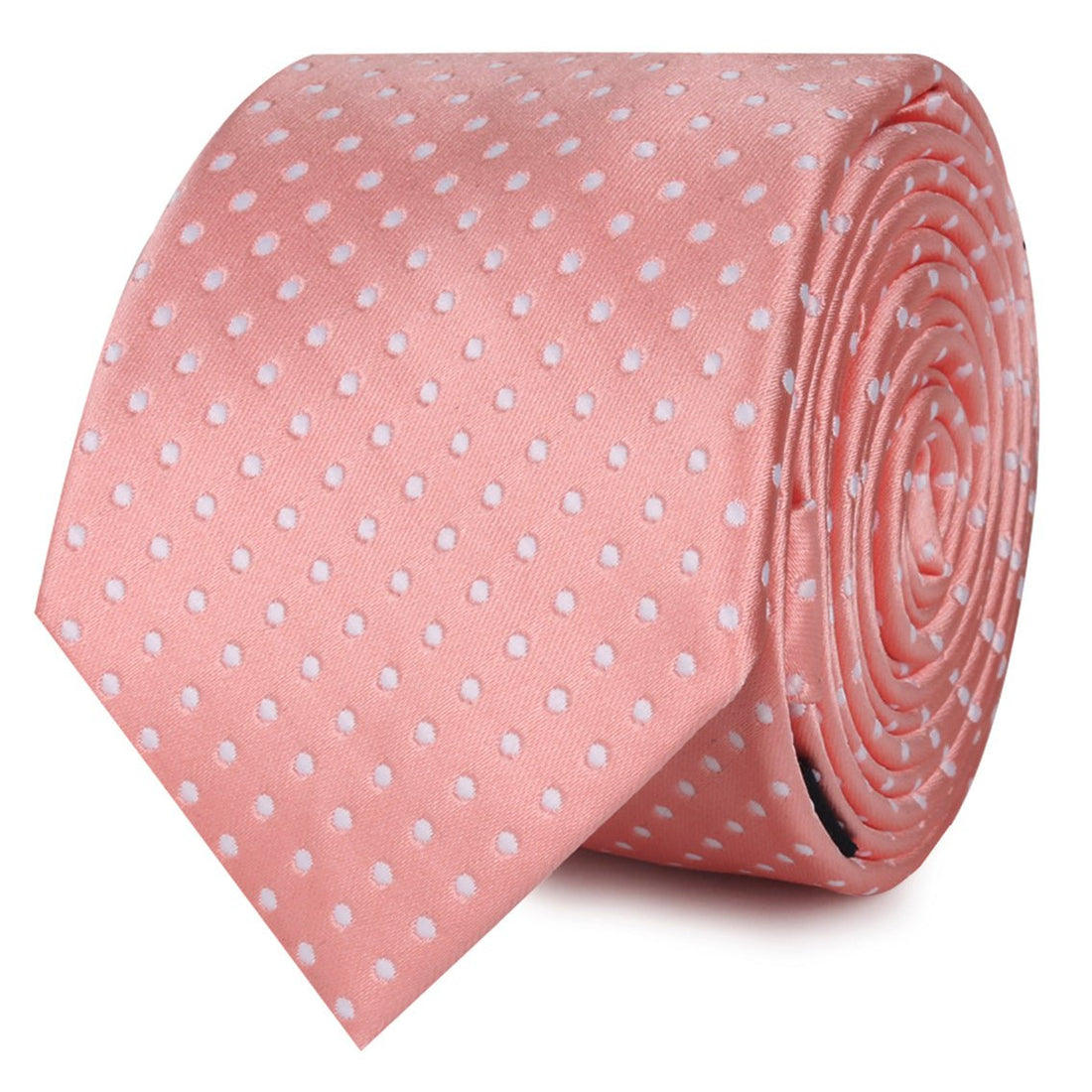 Peach Mini Polka Dots Skinny Ties