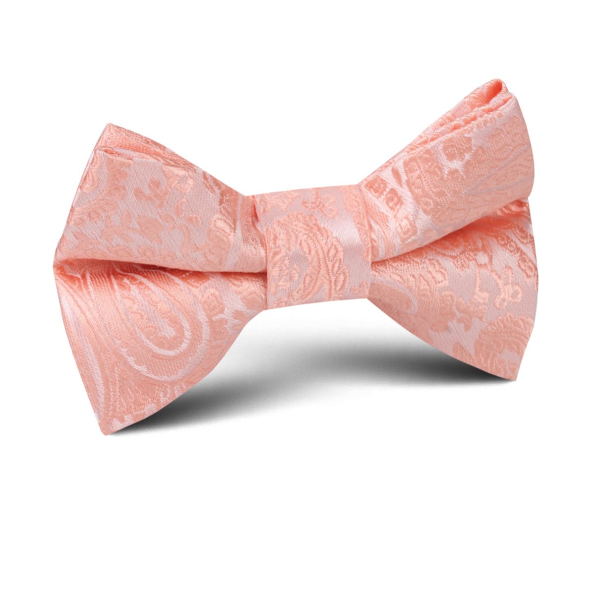 Peach Paisley Kids Bow Tie