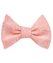 Peach Paisley Self Tie Bow Tie