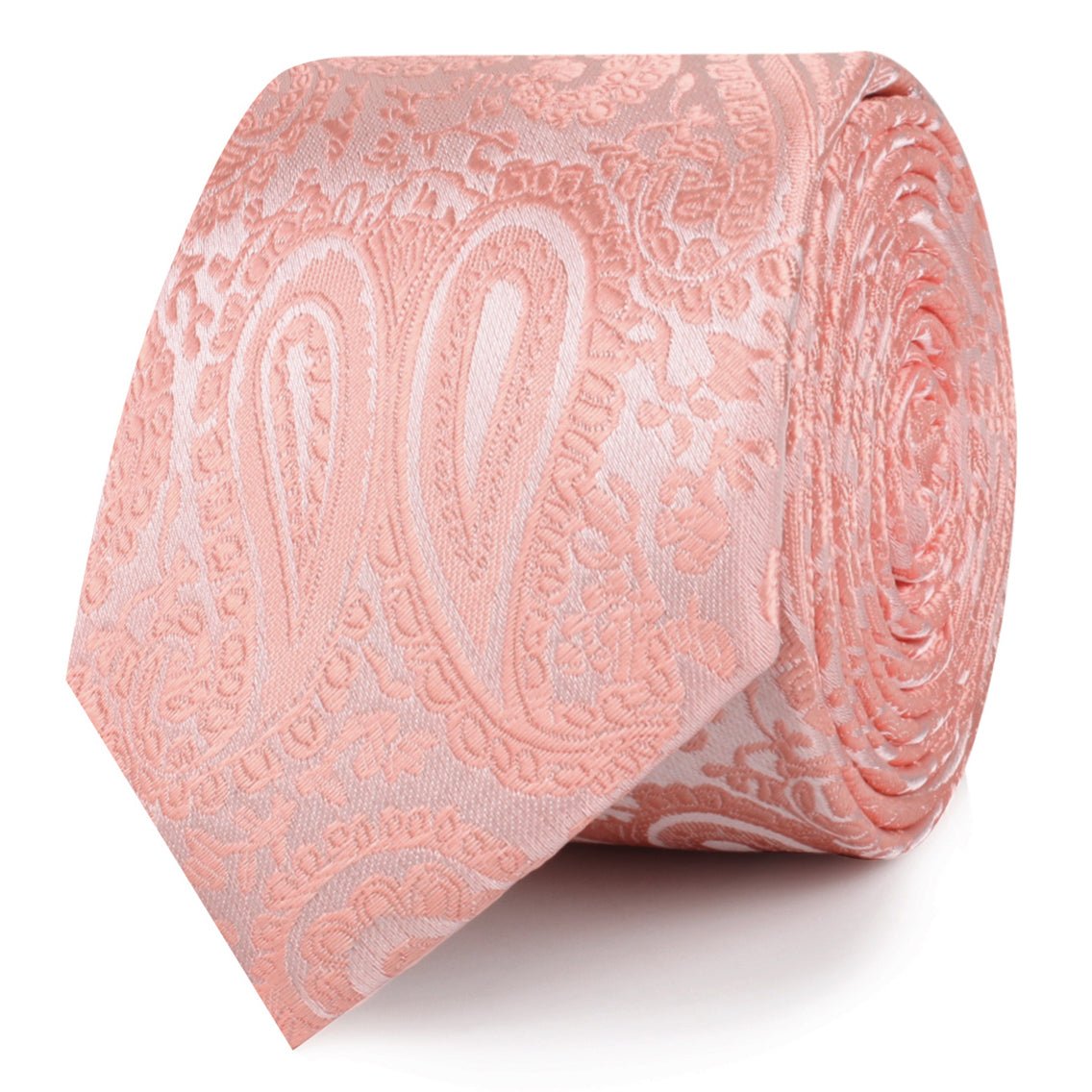 Peach Paisley Skinny Ties