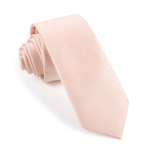 Peach Satin Skinny Tie