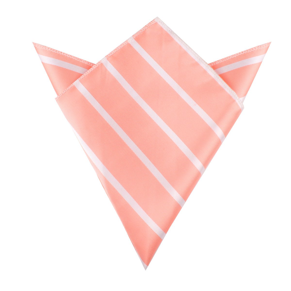 Peach Striped Pocket Square