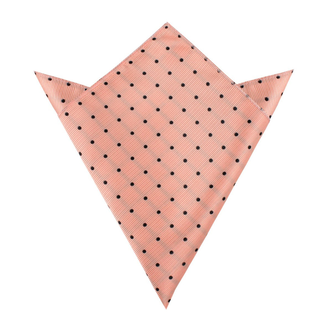 Peach on Black Polka Dots Pocket Square