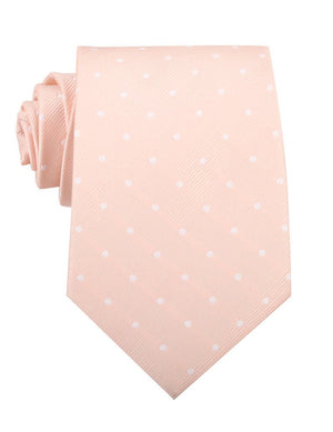 Peach with White Polka Dots Necktie