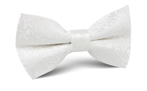 Pearl White Paris Floral Bow Tie