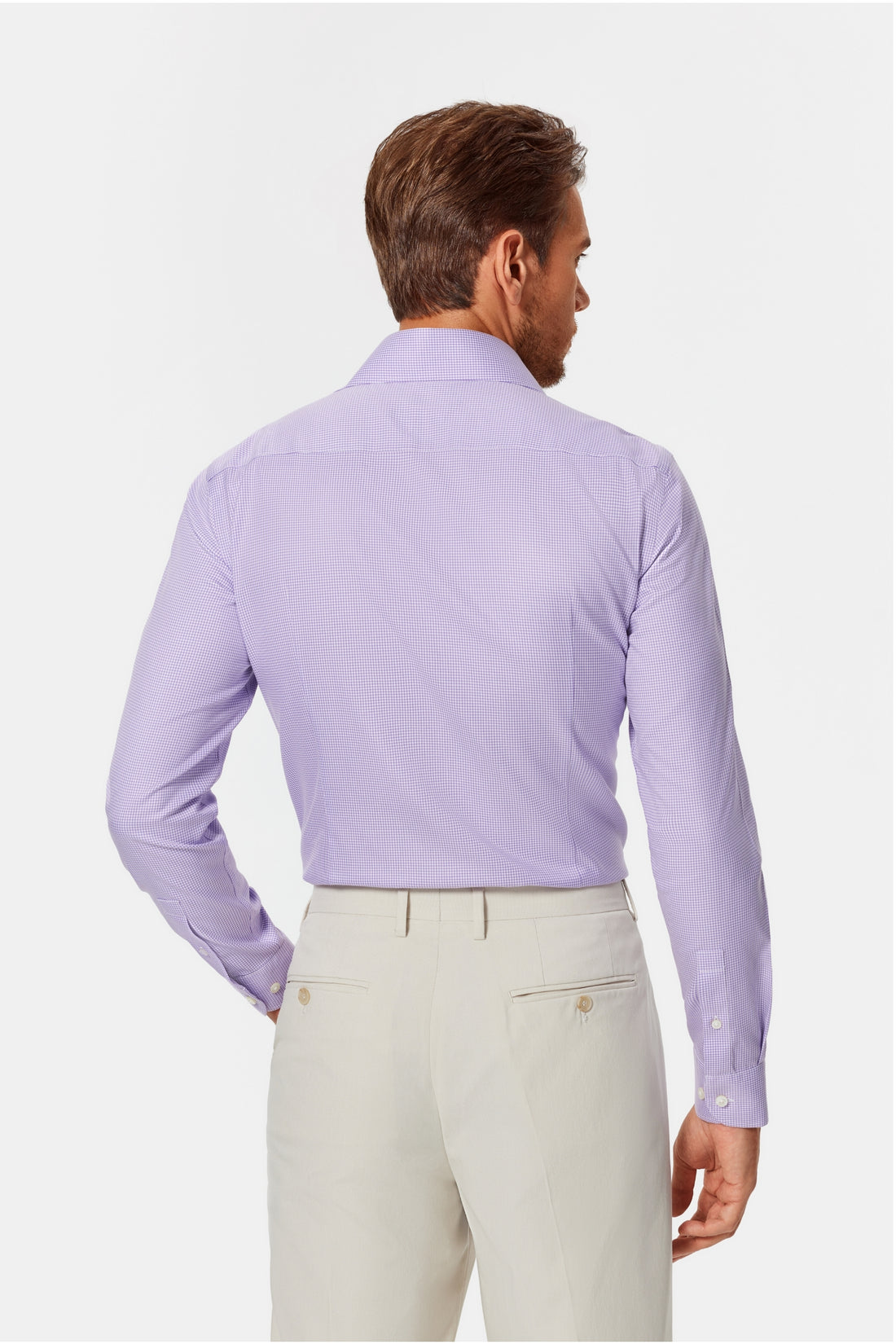 Perry Purple Gingham Twill Non-Iron Shirt