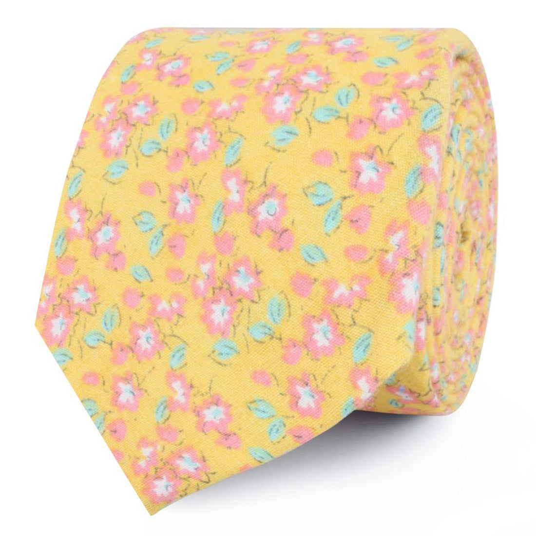 Phi Phi Yellow Floral Skinny Ties