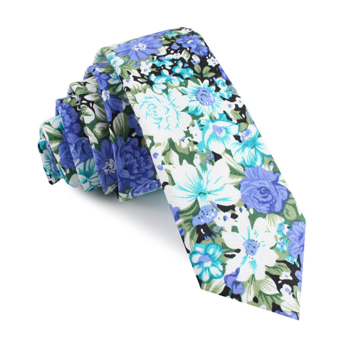 Pianosa Purple Floral Skinny Tie