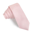 Pink Basket Weave Checkered Skinny Tie